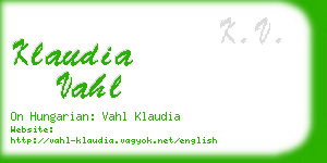 klaudia vahl business card
